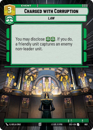 Charged with Corruption (883) (Hyperspace Foil) (883) [Secrets of Power]