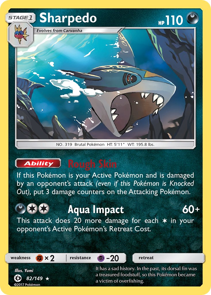 Sharpedo (82/149) (Cosmos Holo) (Blister Exclusive) [Sun & Moon: Base Set] 