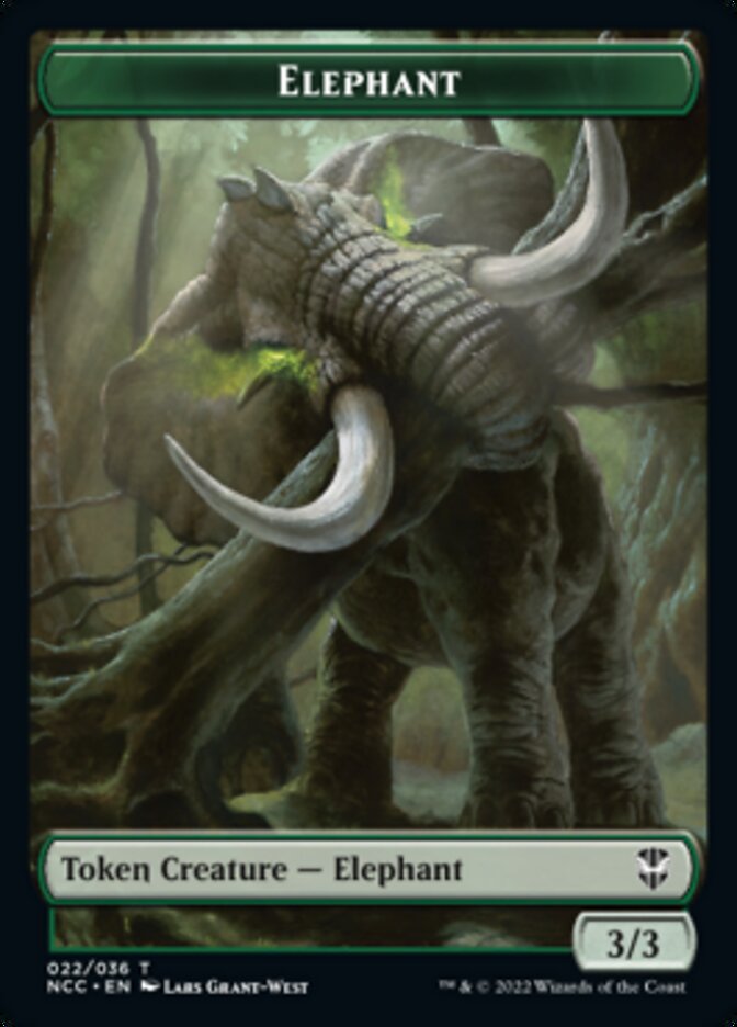 Clue // Elephant Double-Sided Token [Streets of New Capenna Commander Tokens] 