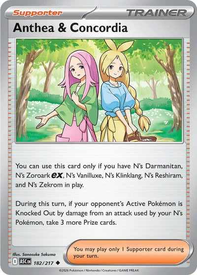 Anthea & Concordia (182/217) (Reverse Holo) [Mega Evolution: Ascended Heroes]