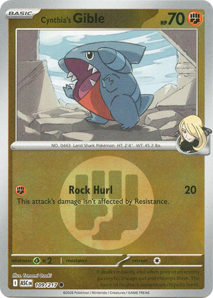 Cynthia's Gible (109/217) (Energy Symbol Pattern) [Mega Evolution: Ascended Heroes]