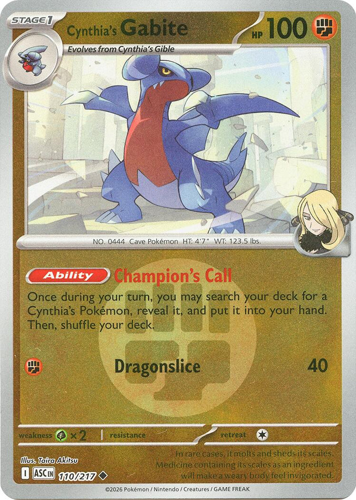 Cynthia's Gabite (110/217) (Energy Symbol Pattern) [Mega Evolution: Ascended Heroes]