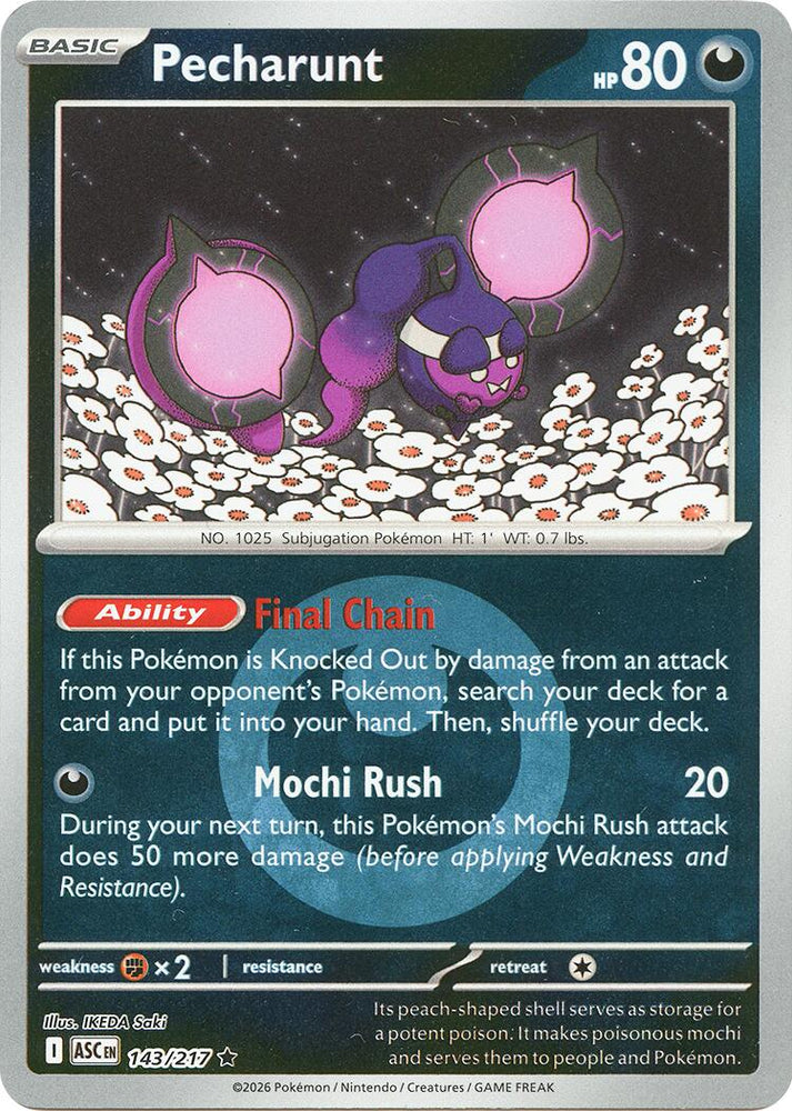 Pecharunt (143/217) (Energy Symbol Pattern) [Mega Evolution: Ascended Heroes]
