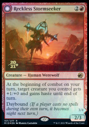 Reckless Stormseeker // Storm-Charged Slasher [Innistrad: Midnight Hunt Prerelease Promos] 