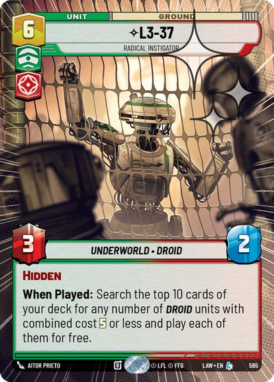 L3-37 - Radical Instigator (565) (Hyperspace Foil) (565) [A Lawless Time]