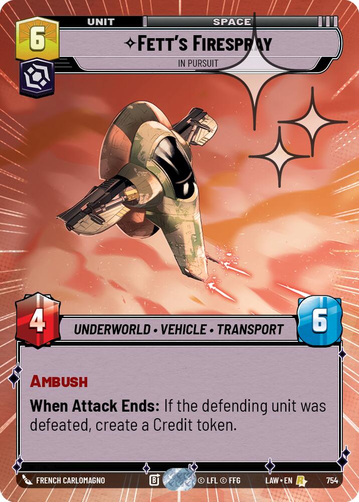 Fett's Firespray - In Pursuit (754) (Hyperspace Foil) (754) [A Lawless Time]