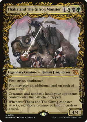 Thalia and The Gitrog Monster (Showcase Planar Booster Fun) [March of the Machine] 