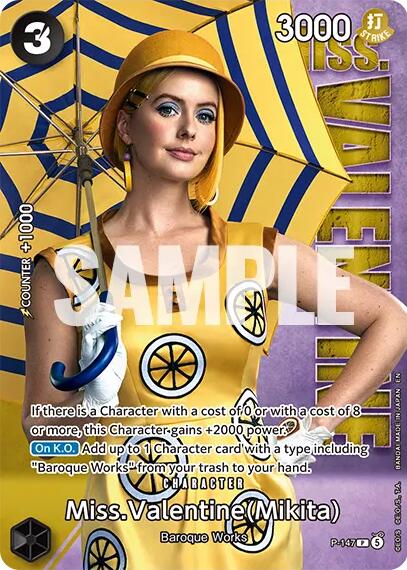 Miss.Valentine (Mikita) - P-147 (Premium Card Collection -Live Action Edition Vol.2 Baroque Works-) [One Piece Promotion Cards]
