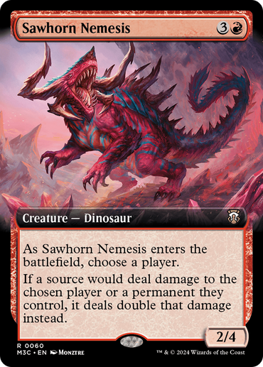 Sawhorn Nemesis (Extended Art) (Ripple Foil) [Modern Horizons 3 Commander] 