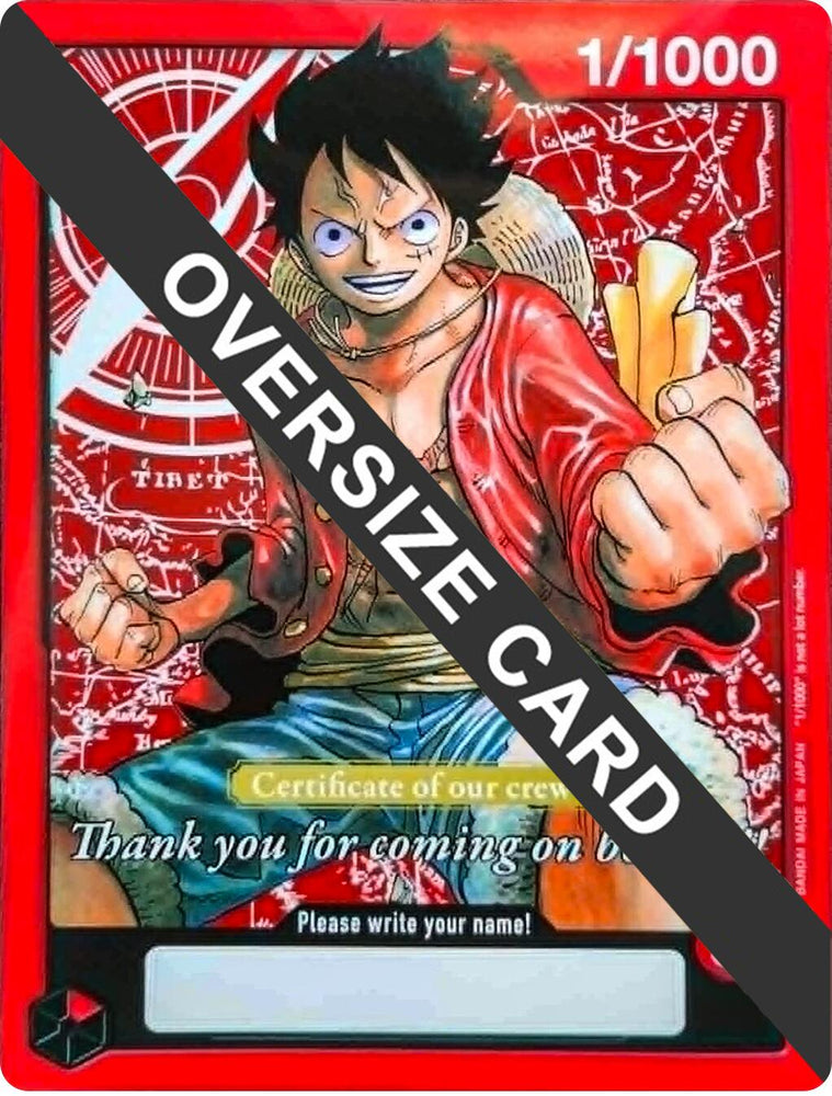 Monkey.D.Luffy (Certificate of our crew) (Oversized) [One Piece Promotion Cards]