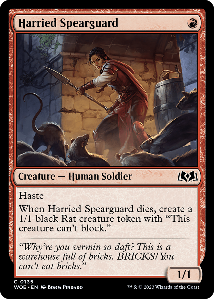 Harried Spearguard [Wilds of Eldraine] 