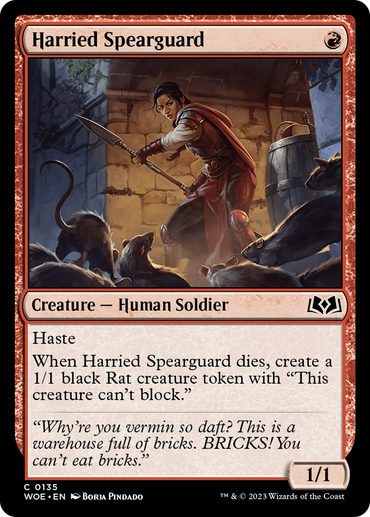 Harried Spearguard [Wilds of Eldraine] 