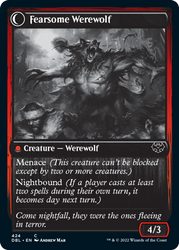 Fearful Villager // Fearsome Werewolf [Innistrad: Double Feature] 