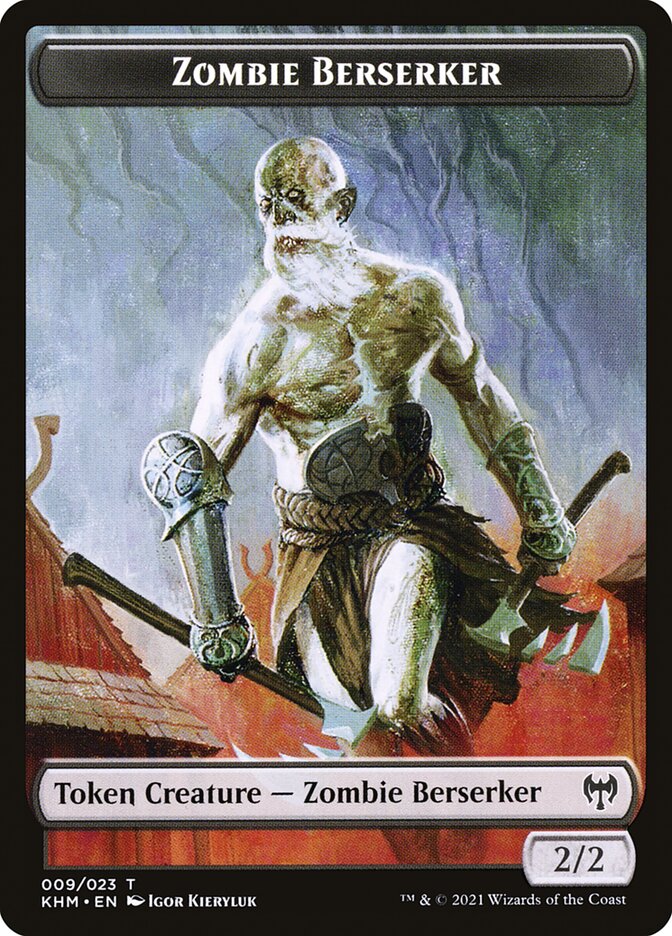 Elf Warrior // Zombie Berserker Double-Sided Token [Kaldheim Tokens] 