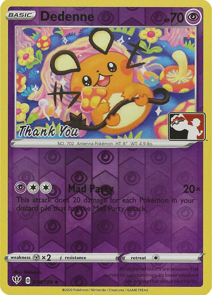 Dedenne (078/189) (Thank You Promo) [Sword & Shield: Darkness Ablaze]