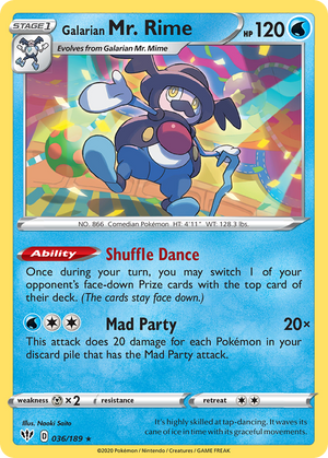 Galarian Mr. Rime (036/189) [Sword &amp; Shield: Darkness Ablaze] 