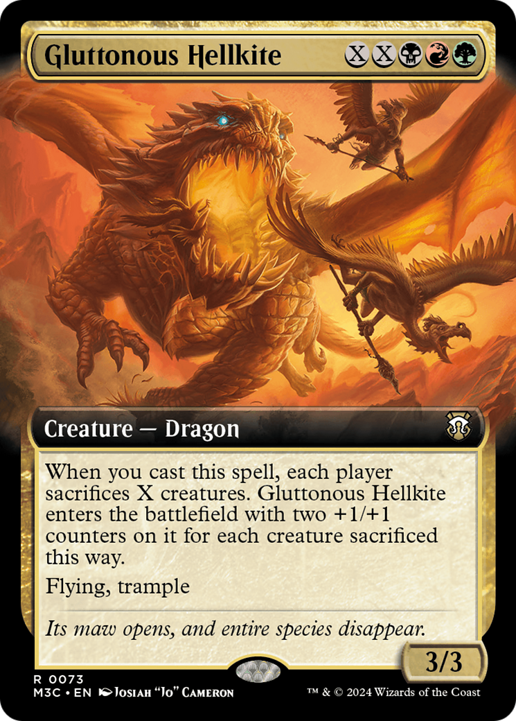 Gluttonous Hellkite (Extended Art) [Modern Horizons 3 Commander] 