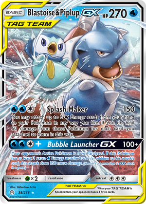 Blastoise &amp; Piplup GX (38/236) [Sun &amp; Moon: Cosmic Eclipse] 