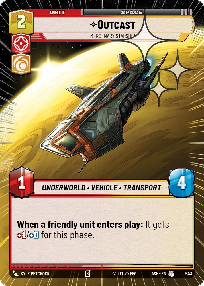Outcast - Mercenary Starship (543) (Hyperspace Foil) (543) [Ashes of the Empire]