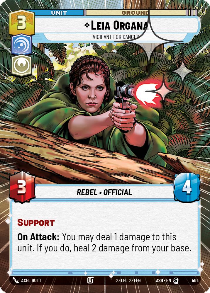 Leia Organa - Vigilant for Danger (561) (Hyperspace Foil) (561) [Ashes of the Empire]