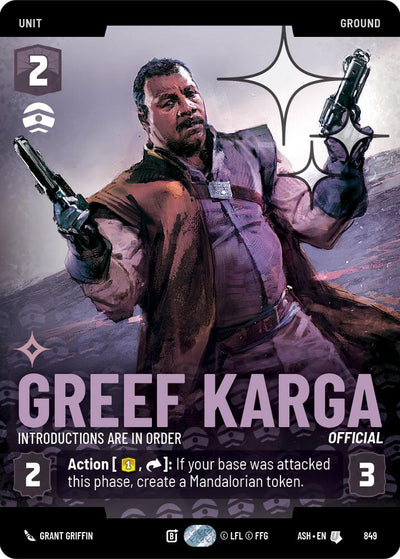 Greef Karga - Introductions are in Order (849) (Prestige Foil) (849) [Ashes of the Empire]