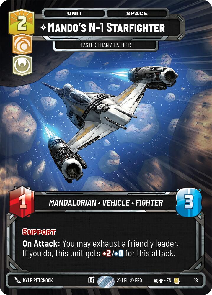 Mando's N-1 Starfighter - Faster than a Fathier (18) (18) [Ashes of the Empire Weekly Play Promos]