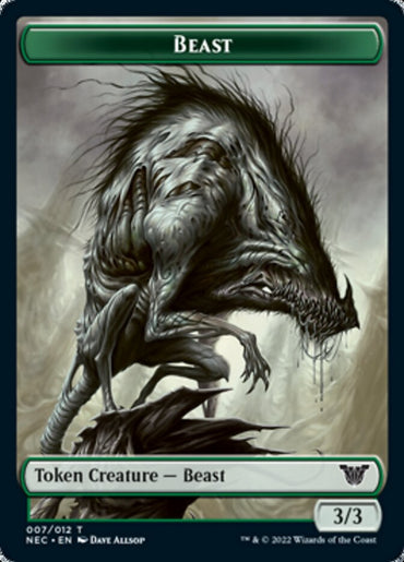 Beast // Treasure Double-Sided Token [Kamigawa: Neon Dynasty Commander Tokens] 