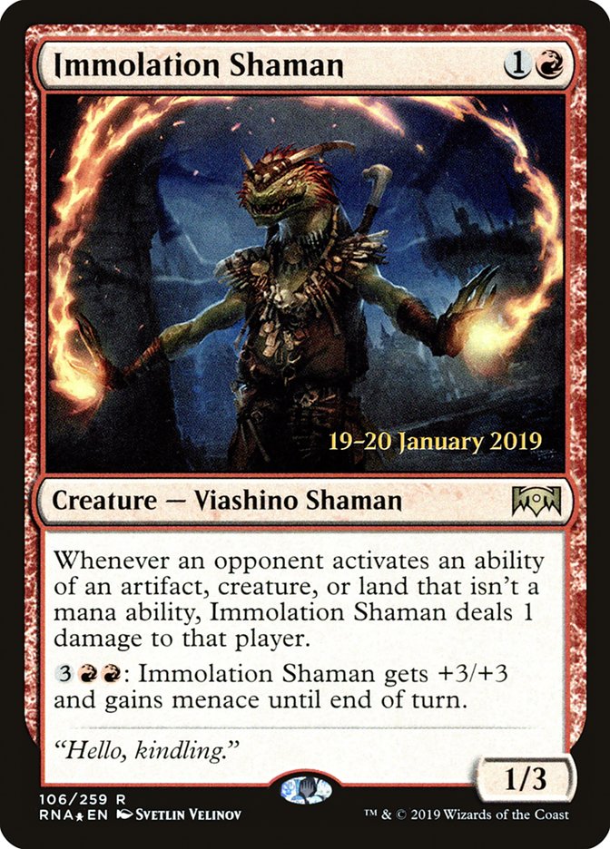 Immolation Shaman [Ravnica Allegiance Prerelease Promos] 