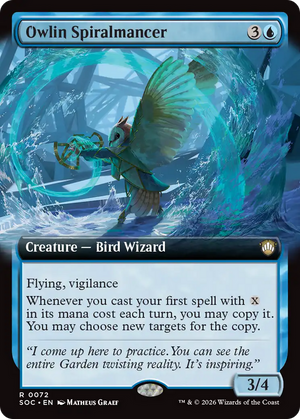 Owlin Spiralmancer (Extended Art) [Secrets of Strixhaven Commander]