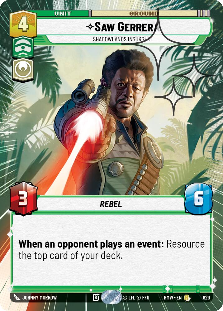 Saw Gerrera - Shadowlands Insurgent (629) (Hyperspace Foil) (629) [Homeworlds]