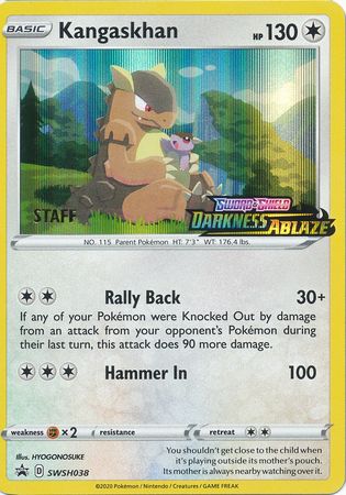 Kangaskhan (SWSH038) (Staff Prerelease Promo) [Sword &amp; Shield: Black Star Promos] 