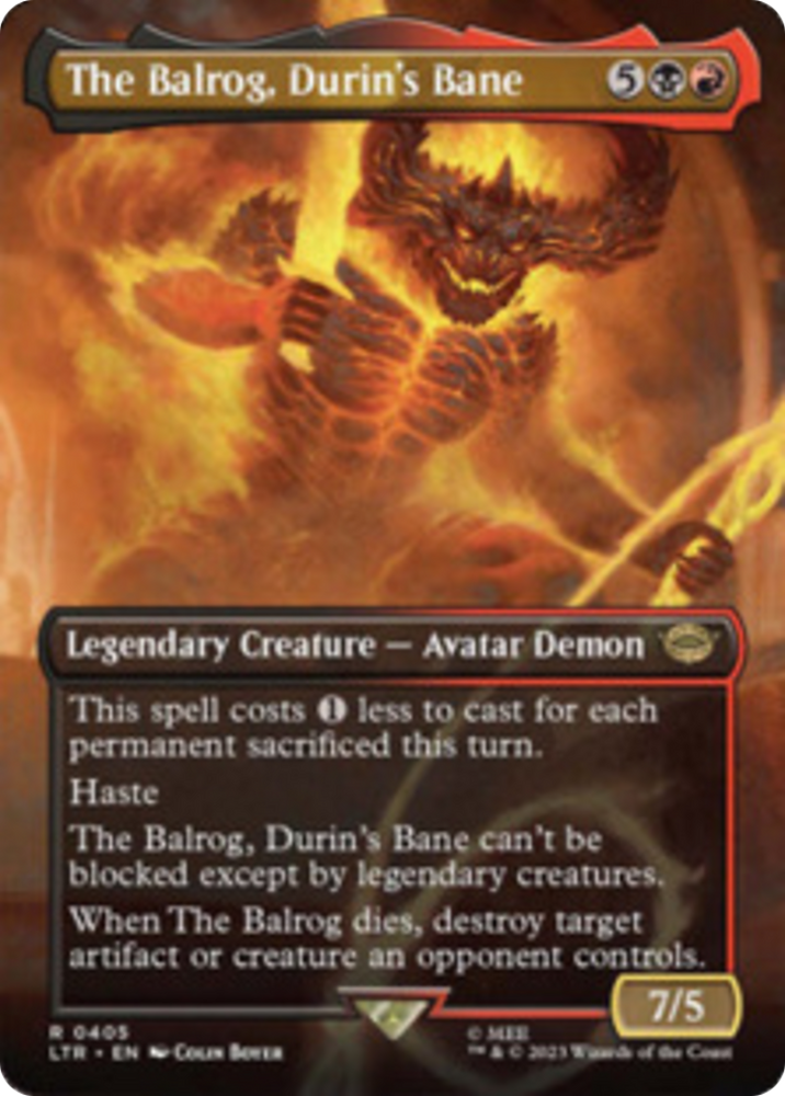 The Balrog, Durin's Bane (Borderless Alternate Art) [The Lord of the Rings: Tales of Middle-Earth] 