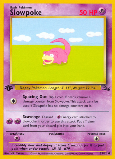 Slowpoke (55/62) [Fossil 1st Edition]