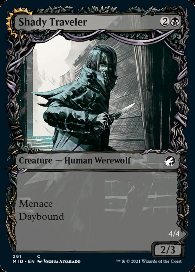 Shady Traveler // Stalking Predator (Showcase Equinox) [Innistrad: Midnight Hunt] 
