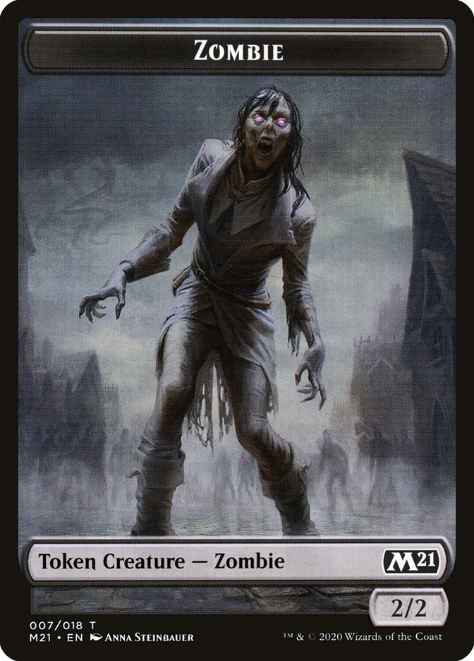 Knight // Zombie Double-Sided Token [Core Set 2021 Tokens] 