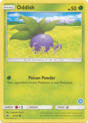 Oddish (4/147) (Exclusive Deck #11) [Sun &amp; Moon: Trainer Kit - Alolan Ninetales] 