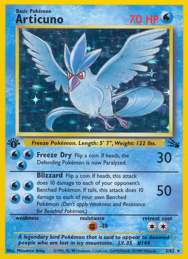 Articuno (2/62) [Fossil 1st Edition] 