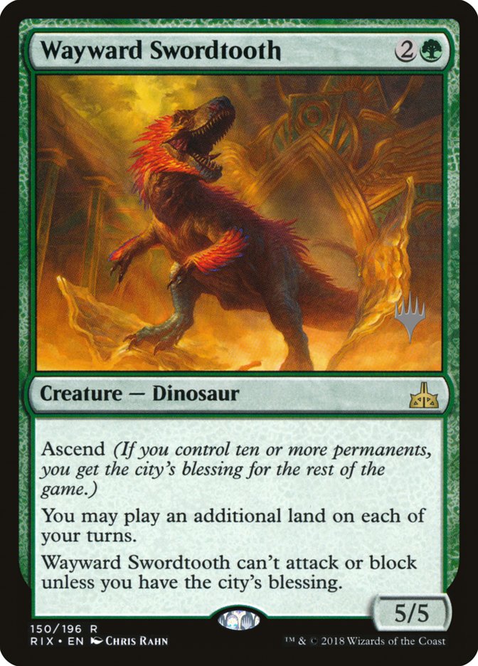 Wayward Swordtooth (Promo Pack) [Rivals of Ixalan Promos] 