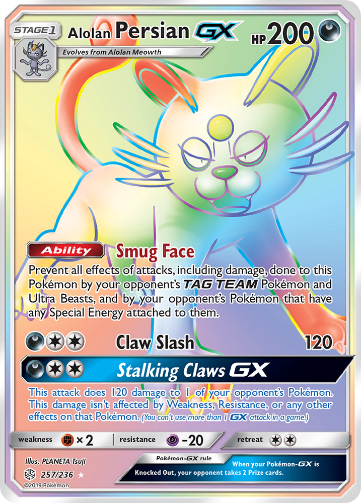 Alolan Persian GX (257/236) [Sun &amp; Moon: Cosmic Eclipse] 