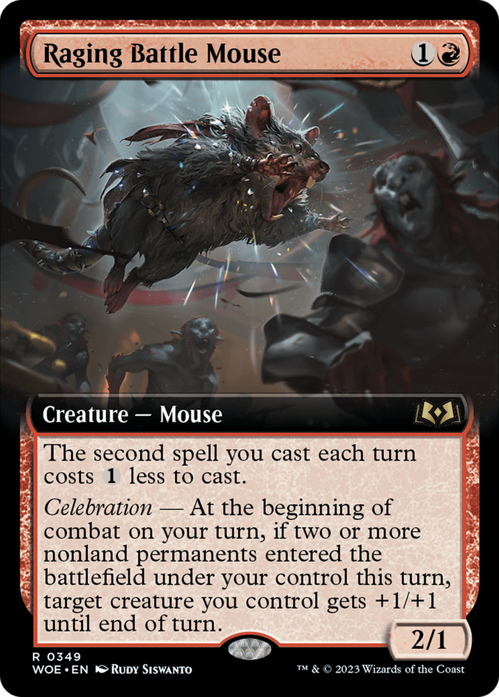 Raging Battle Mouse (Extended Art) [Wilds of Eldraine] 