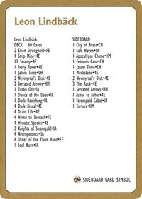 1996 Leon Lindback Decklist Card [World Championship Decks] 
