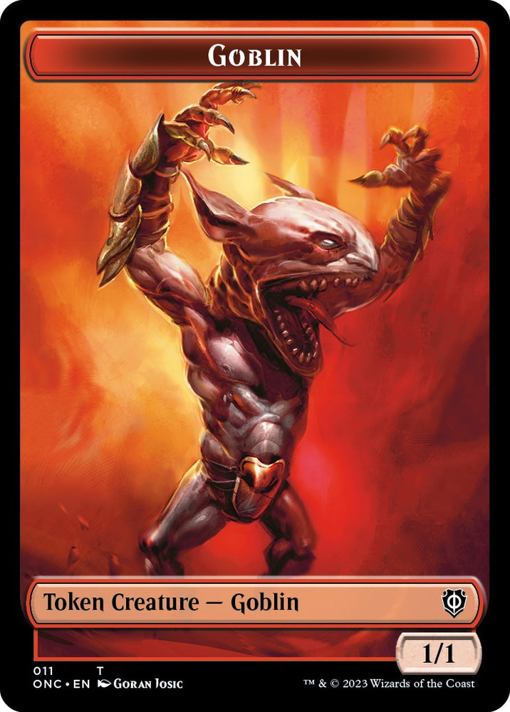 Rebel // Goblin Double-Sided Token [Phyrexia: All Will Be One Commander Tokens] 