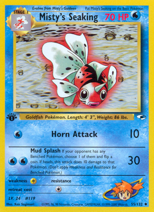 Misty's Seaking (55/132) [Gym Heroes 1st Edition] 