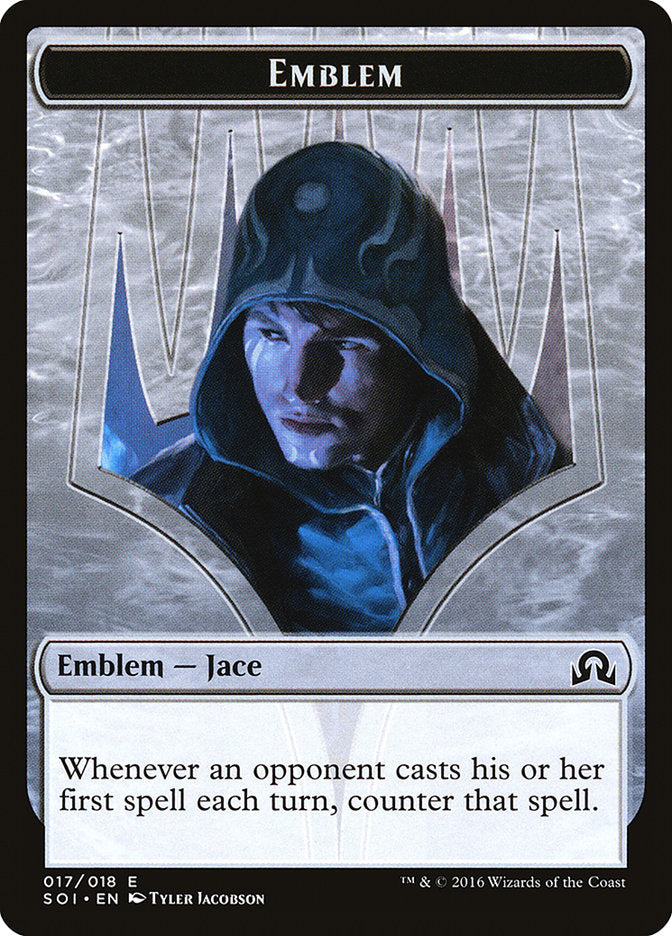 Jace, Unraveler of Secrets Emblem [Shadows over Innistrad Tokens] 