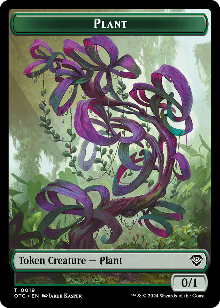 Plant Warrior // Plant Double-Sided Token [Outlaws of Thunder Junction Commander Tokens] 