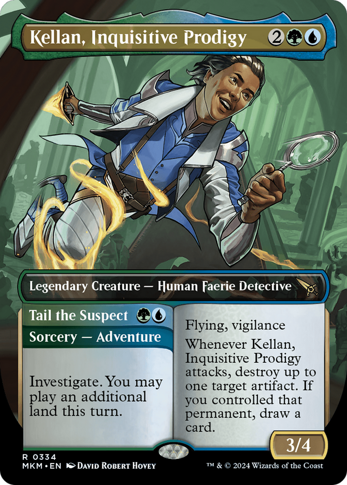 Kellan, Inquisitive Prodigy // Tail the Suspect (Borderless) [Murders at Karlov Manor] 