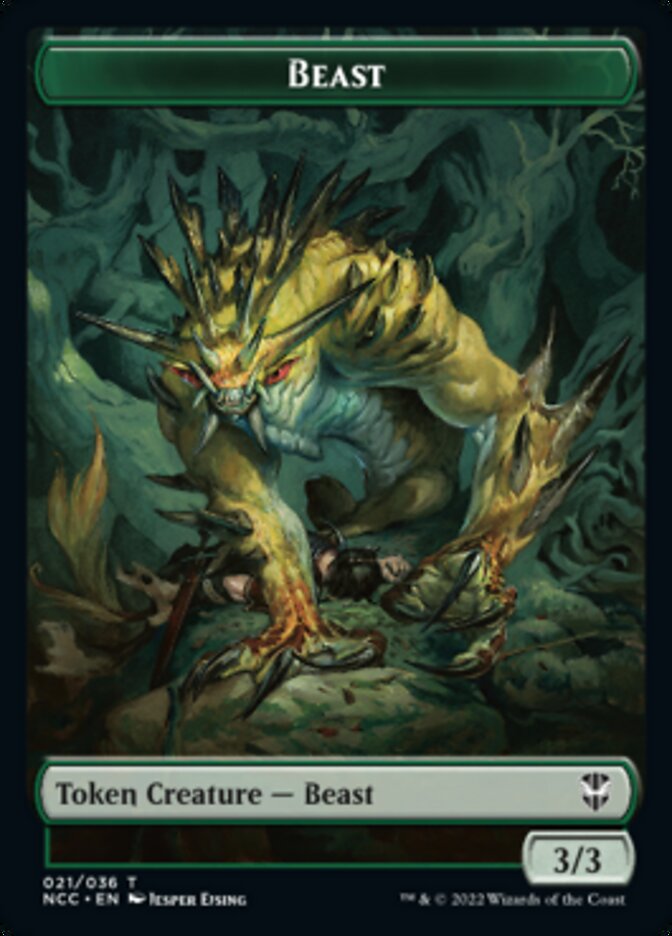 Beast // Saproling Double-Sided Token [Streets of New Capenna Commander Tokens] 