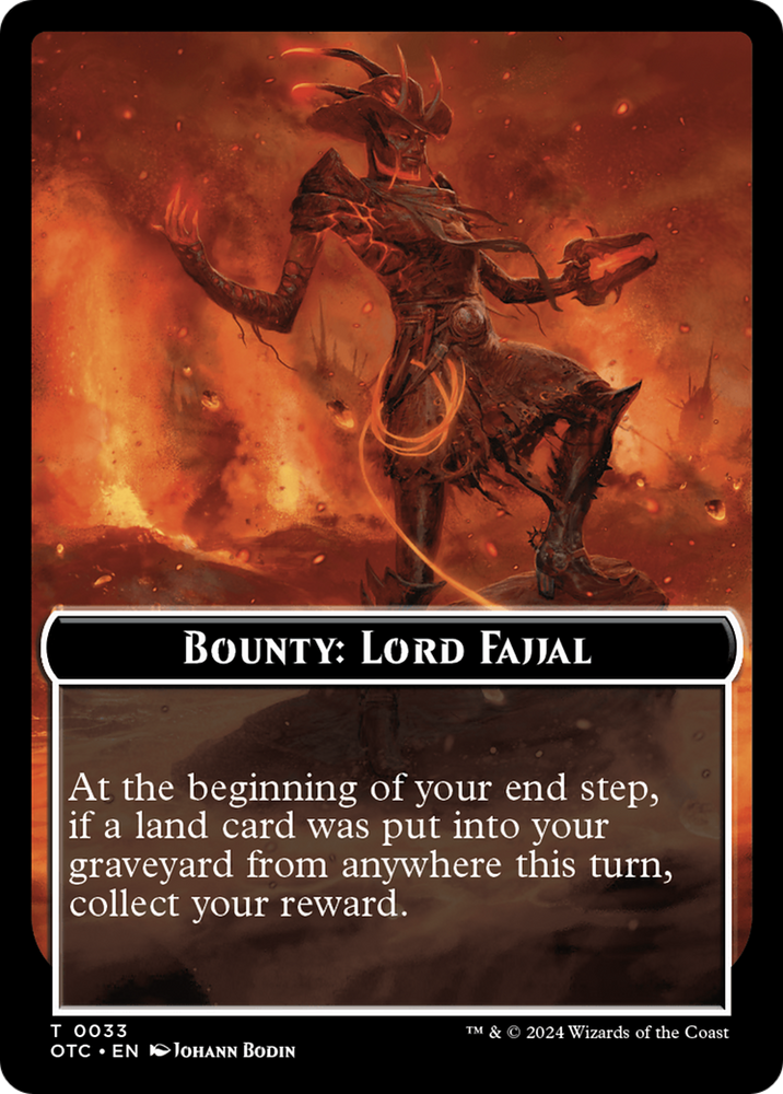 Bounty: Lord Fajjal // Bounty Rules Double-Sided Token [Outlaws of Thunder Junction Commander Tokens] 