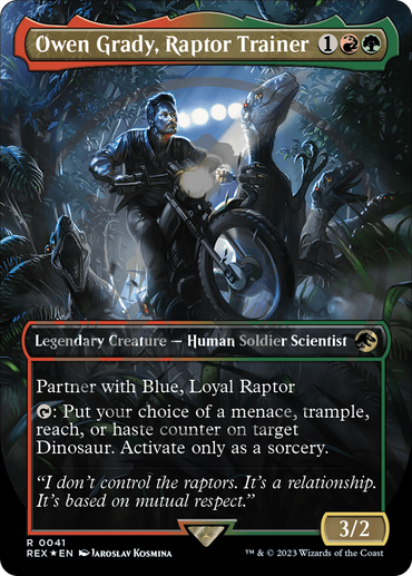 Owen Grady, Raptor Trainer (Emblem) (Borderless) [Jurassic World Collection Tokens]