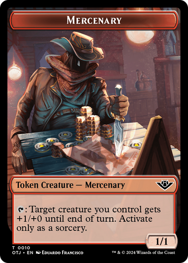 Mercenary // Zombie Rogue Double-Sided Token [Outlaws of Thunder Junction Tokens] 